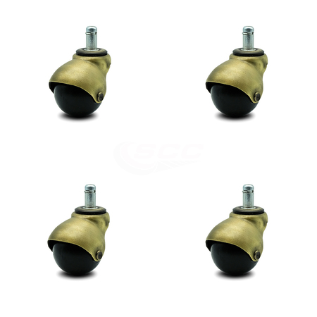 SERVICE CASTER 2 Inch Antique Brass Hooded Grip Ring Ball Casters, 4PK SCC-GR01S20-POS-WA-716-4
